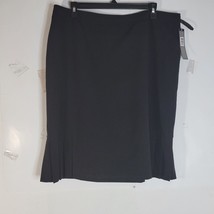 NWT Womens Tahari Black skirt Side pleats at the bottom Poly/Rayon blend... - $18.55