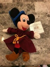 Disney Store 10&quot;  FANTASIA 2000 Mickey Mouse Sorcerer Beanbag Plush with... - £4.56 GBP