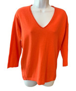 Madewell Sweater V Neck Knit Pullover Tunic Dusty Orange  3/4 Sleeve Rib... - $19.00 CAD