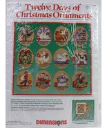 1989 DIMENSIONS Twelve Days of Christmas Ornaments Counted Cross Stitch ... - $59.40