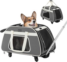 AAA Large Pet Carrier With Wheels Designed For 2 Small Dogs/Multiple Kittens/Med - £114.96 GBP