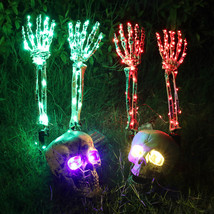 Halloween LED Light Up Skeleton Arm Hand Halloween Party Outdoor Home Garden Yar - £35.15 GBP+