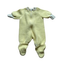 Vintage Baby Sleeper Size 0-6 Months Teddy Bears Yellow Footie Fleece Pajamas - £5.66 GBP