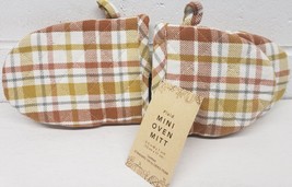 Set of 2 Same Cotton Reversible Mini Oven Mitts (5.5&quot;x7&quot;) FALL COLORS, P... - $12.86