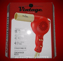 Brand New! Babyliss Pro Vintage Collection 1875 Watt Red Retro Hair / Blow Dryer - $74.99