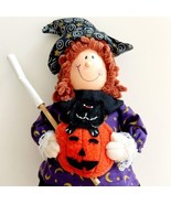 Avon Halloween Witch Porcelain Doll Shelf Sitter Vintage 2001 New 10&quot; Po... - $67.90 CAD