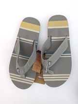 NEW Dockers Levis Mens Flip Flops Sandals Gray Size 10-11 Faux Leather Vacation - £17.13 GBP