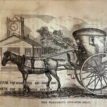 One Hoss Horse Shay 1876 Worlds Fair Centennial Expo Victorian Woodcut D... - €60,79 EUR