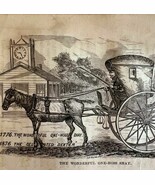 One Hoss Horse Shay 1876 Worlds Fair Centennial Expo Victorian Woodcut D... - $96.12 CAD