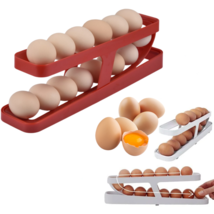 Automatic Scrolling Egg Rack Holder Storage Box Egg Basket Container Organizer R - £14.55 GBP