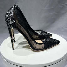 Womens 12cm Rhinestone Stiletto Heels Pointed SlipOn - £106.99 GBP