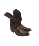 Laredo Men's 10" Cowboy Pointed Toe Leather Western Boots 70002 Brown Si... - $78.37