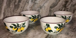 Cereal Soup Ice Cream Bowls Royal Norfolk Ceramic Lemon 5.7&quot; Set Of 4-NE... - £26.39 GBP