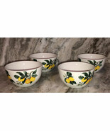 Cereal Soup Ice Cream Bowls Royal Norfolk Ceramic Lemon 5.7&quot; Set Of 4-NE... - $33.56