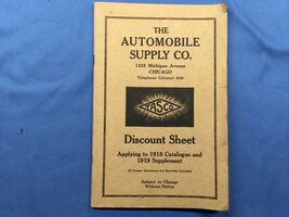 1918 Tasco Discount Sheet Catalogue AUTOMOBILE SUPPLY COMPANY WHOLESALE ... - $98.98