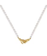 “Hold my Hand” Pearl Necklace Stainless Steel - $69.37 CAD
