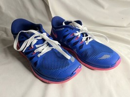 Nike Free 5.0 Running Shoes Blue/Pink 644446-400 Size 7 Youth - £17.01 GBP