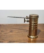 VINTAGE BRASS OIL CAN OILER FINGER PUMP STRAIGHT SPOUT 14796 ON FINGER P... - $47.24