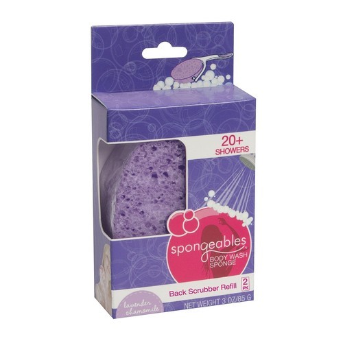 Spongeables 40 Plus Back Scrub Infused Sponge Refills Lavender Chamomile - $9.95