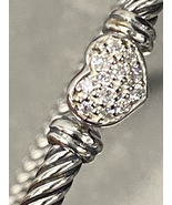 USED David Yurman Diamond Heart Bracelet 3mm  - £313.04 GBP
