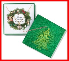 Christmas Necklace Wreath Necklace and Earring Holiday Gift Set (Circa 2016) NIB - $14.80