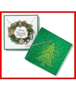 Christmas Necklace Wreath Necklace and Earring Holiday Gift Set (Circa 2... - £11.63 GBP