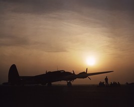 Sunset silhouette of B-17 Flying Fortress Langley Field Virginia Photo Print - £6.91 GBP+