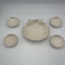 Pearlescent Seashell Bowl with Four Small Bowls In Beautiful Condition Vintage - £38.88 GBP