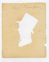 Peale's Museum Hollow Cut Silhouette of a Man in Top Hat 1800's - $222.75