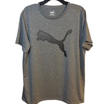 Mens Puma Shirt Adult Large Gray Graphic Big Cat Logo Short Sleeve Crew ... - $7.41