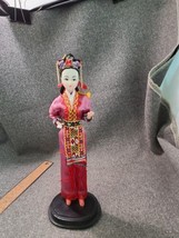 Vintage Geisha Doll Figurine 11&quot; Tall Movable Arms Plastic Rubber Face - £12.45 GBP