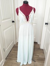 Vintage Vanity Fair Long Nightgown sz 36 green Soft Nylon lace trim nigh... - $40.00