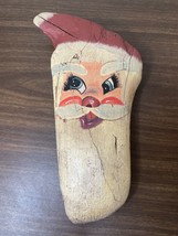 Christmas Santa Face on Hand carved and Hand painted Driftwood Santa 12&quot; - $24.75