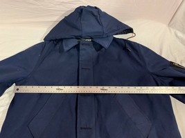NWOT VINTAGE HOODED ROYAL BLUE METAL ZIPPER QUILTED INSULATED COAT PARKA... - $56.69