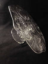 Vintage 13 3/4&quot; Clear Pressed Cake Stand Apple Pumpkin Pattern 4 3/4&quot; Ta... - $19.95