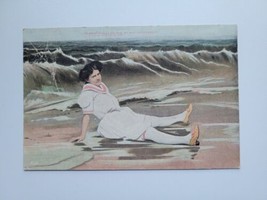 1908 Woman In Bathing Suit Postcard J Murray Jordan Antique Good Fish In... - $7.69