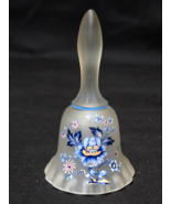 Vintage WESTMORELAND 5.25&quot; Glass Bell Hand Painted CHINA ROSE ON CRYSTAL... - $10.98
