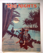 Rio Nights Sheet Music Palm Trees Full Moon Elmer Vincent Fischer Thomps... - $13.76