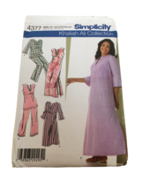 Simplicity Sewing Pattern 4377 Nightgown Pajamas Pants Khaliah Ali Uncut 18W-24W - £11.15 GBP