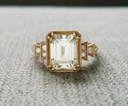 2.35CT Antique Vintage Art Deco Emerald Cut Diamond 14K Rose Gold Over Ring Gift - £88.45 GBP