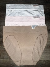 Warners ~ 3-Pair Womens Seamless Bikini Underwear Panties Stretch (C) ~ M/6 - $22.02
