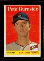 Vintage Baseball Card Topps 1958 #211 Pete Burnside San Francisco Giants Pitcher - £9.99 GBP