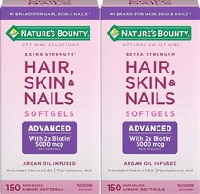 Nature&#39;s Bounty Hair, Skin &amp; Nails Rapid Release Softgels, Argan-Infused Vitamin - £45.86 GBP