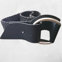 Womens Linea Pelle Black Woven Belt 050931 Genuine Leather image 2