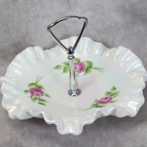 Fenton Tidbit Iridescent Hand Painted L Drury 1981 8&quot; Diameter - £61.74 GBP