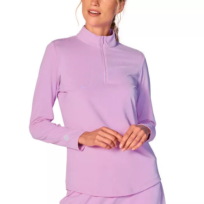 NWT Ladies GOTTEX G LIFESTYLE Lavender Long Sleeve Mock Golf Shirt M & XL