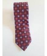 Hart Schaffner Marx Neck Tie Burgundy Bronze Lavender Jacquard Silk Made... - $29.87 CAD