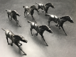 Lot of Six (6) Vintage Marx Black Cavalry Horses Fort Apache Playset - £29.69 GBP