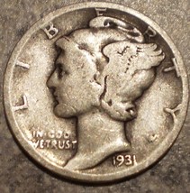 1931-D Silver Mercury dime - rare date! - £7.50 GBP