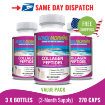 Collagen Peptides Capsules, Premium Supplement For Skin &amp; Bone Health (3-Pack) - £44.26 GBP